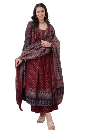 Printed Anarkali Kurta Pant Set