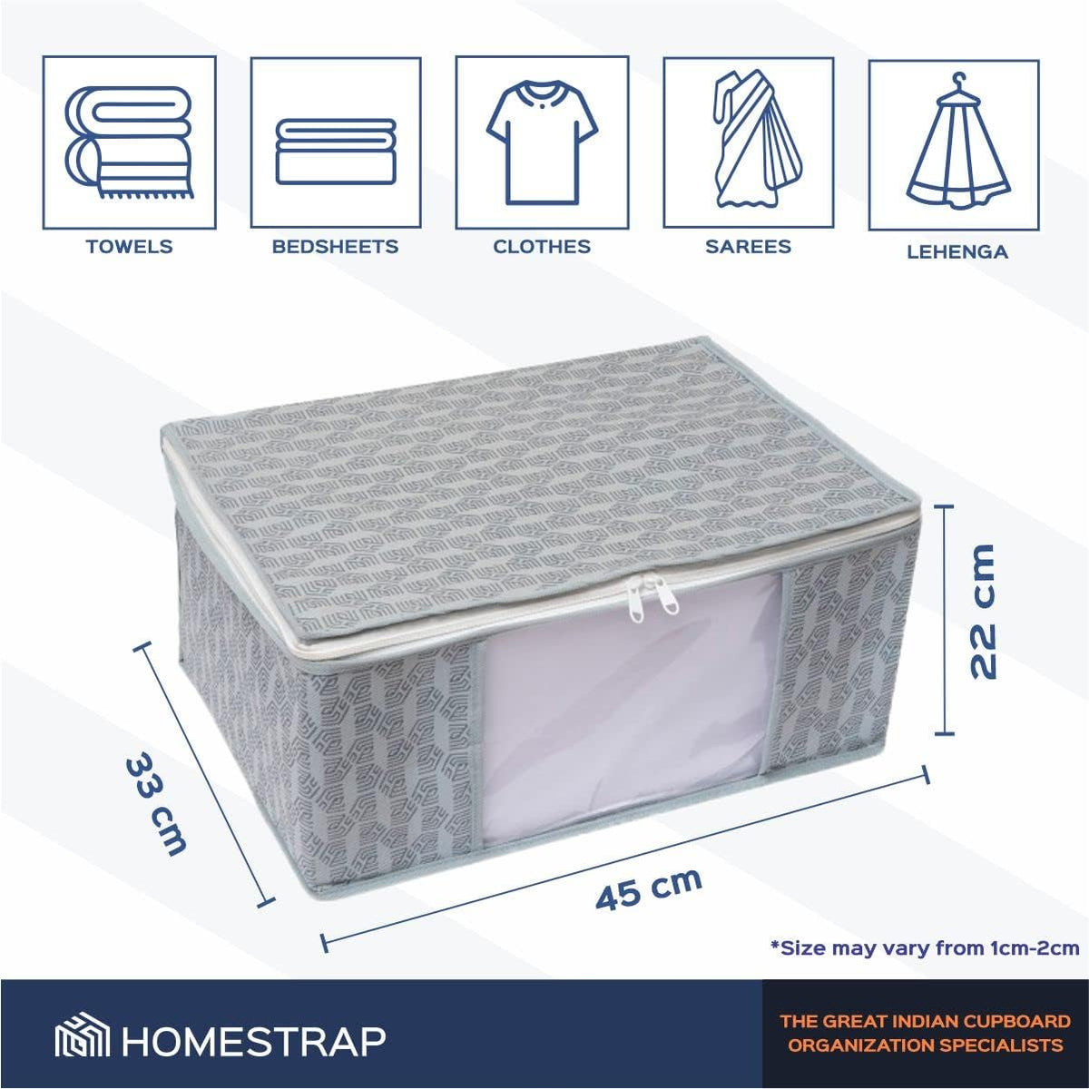Homestrap Printed Saree Storage Organizers