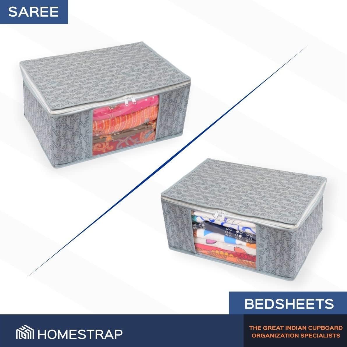 Homestrap Printed Saree Storage Organizers