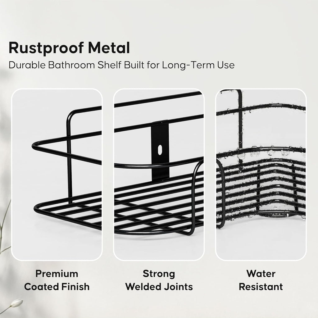 No-Drill Rustproof Bathroom Corner Shelves