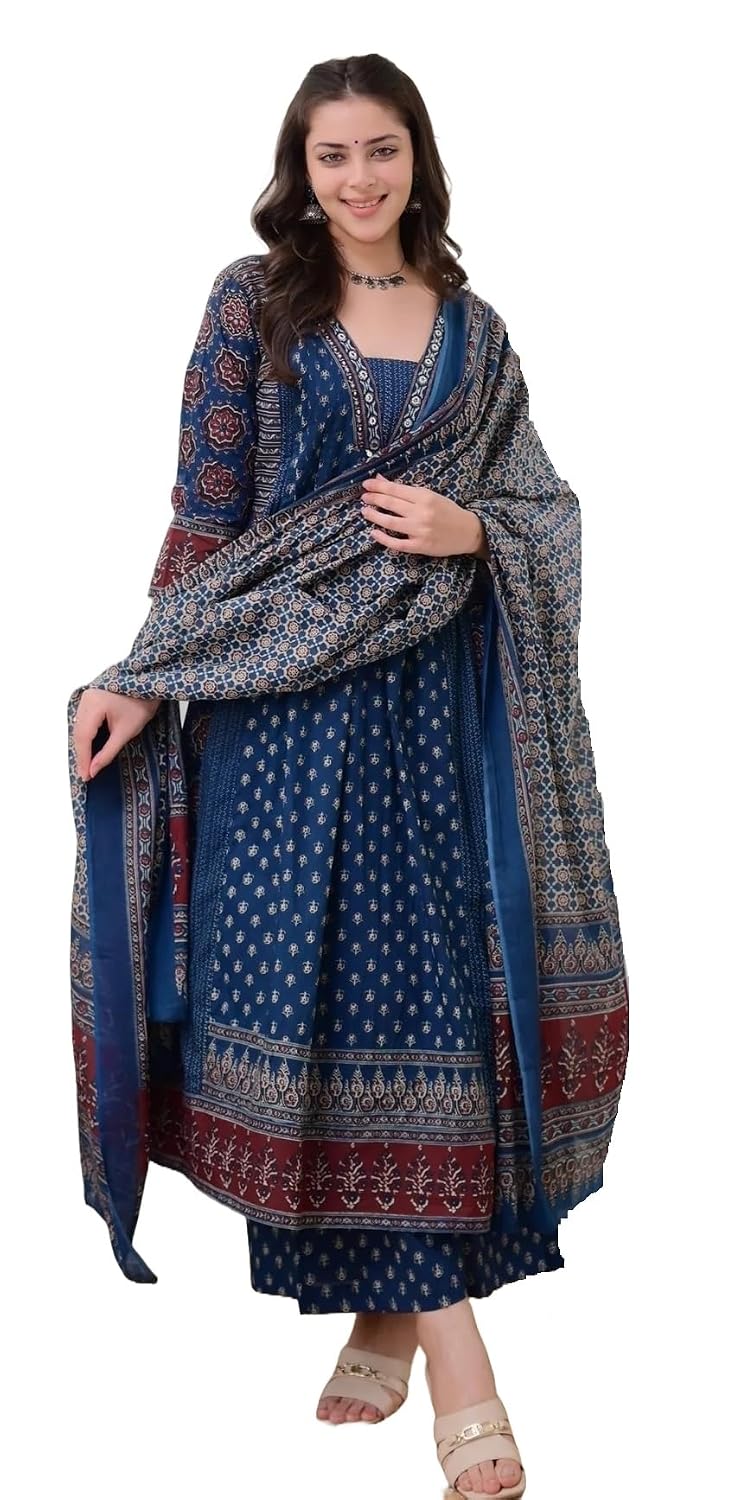 Printed Anarkali Kurta Pant Set