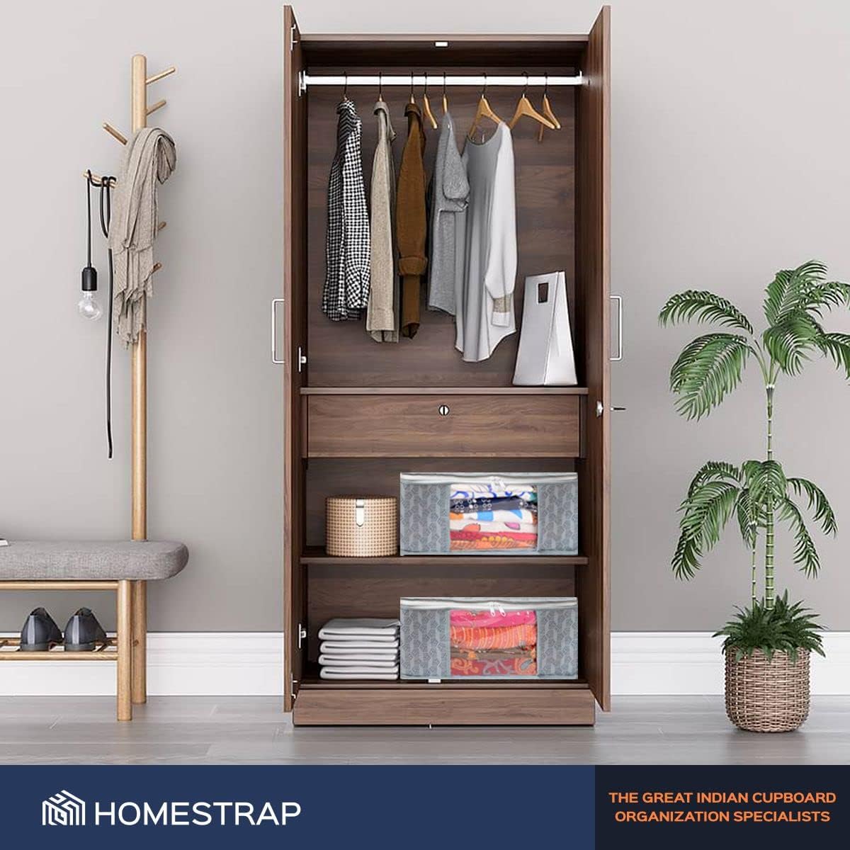 Homestrap Printed Saree Storage Organizers