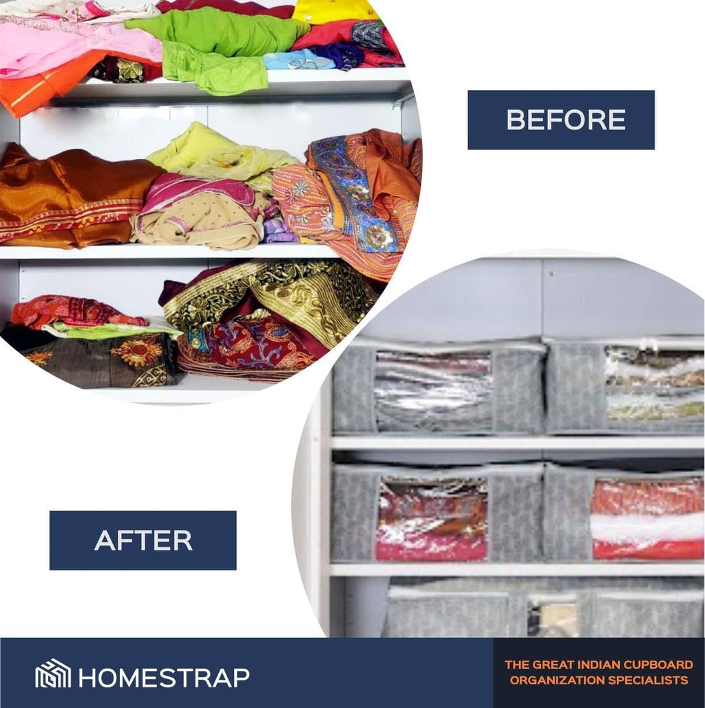 Homestrap Printed Saree Storage Organizers