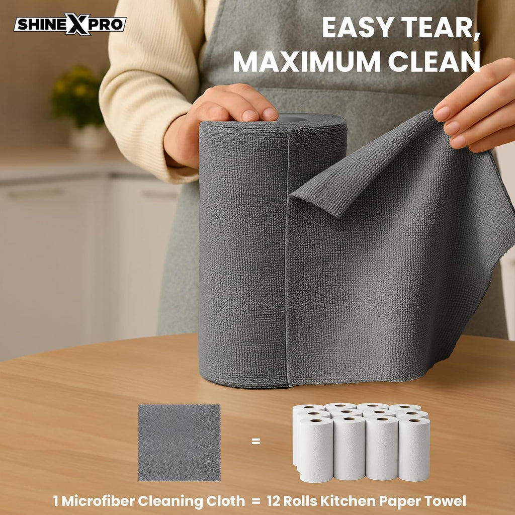 Washable Microfiber Cleaning Cloth Roll