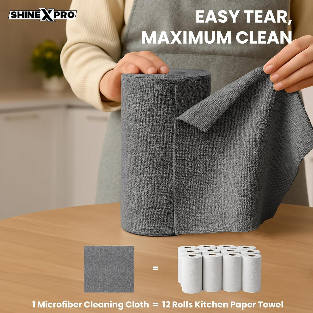 Washable Microfiber Cleaning Cloth Roll