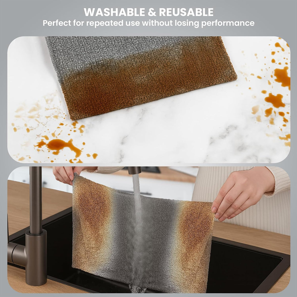 Washable Microfiber Cleaning Cloth Roll