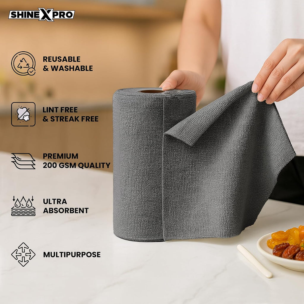 Washable Microfiber Cleaning Cloth Roll