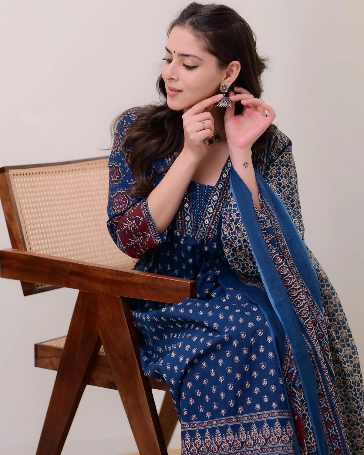 Printed Anarkali Kurta Pant Set