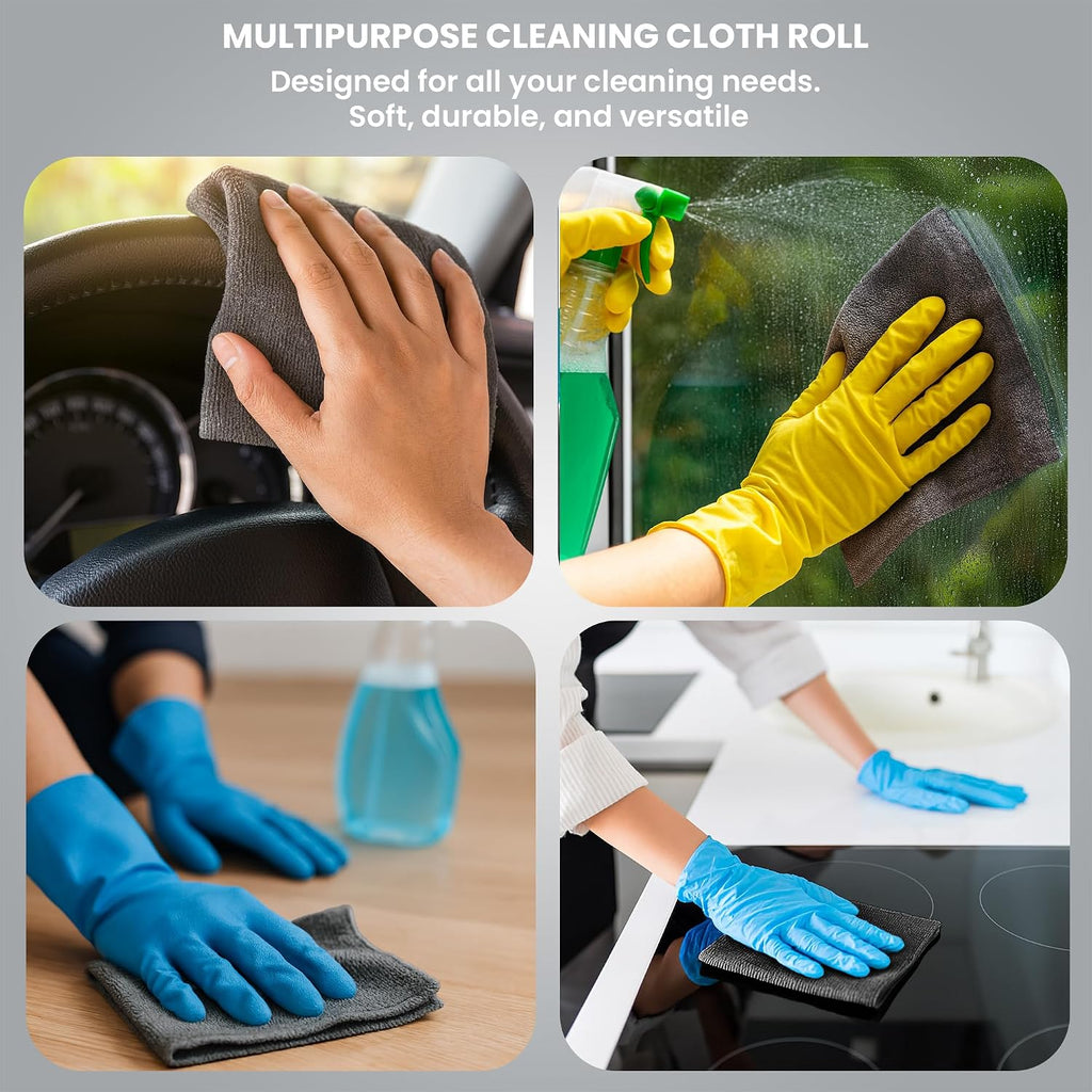 Washable Microfiber Cleaning Cloth Roll