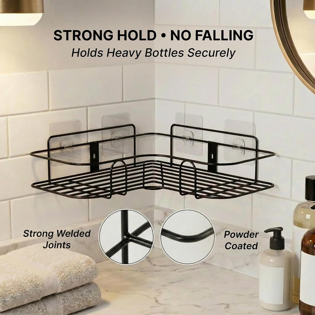 No-Drill Rustproof Bathroom Corner Shelves