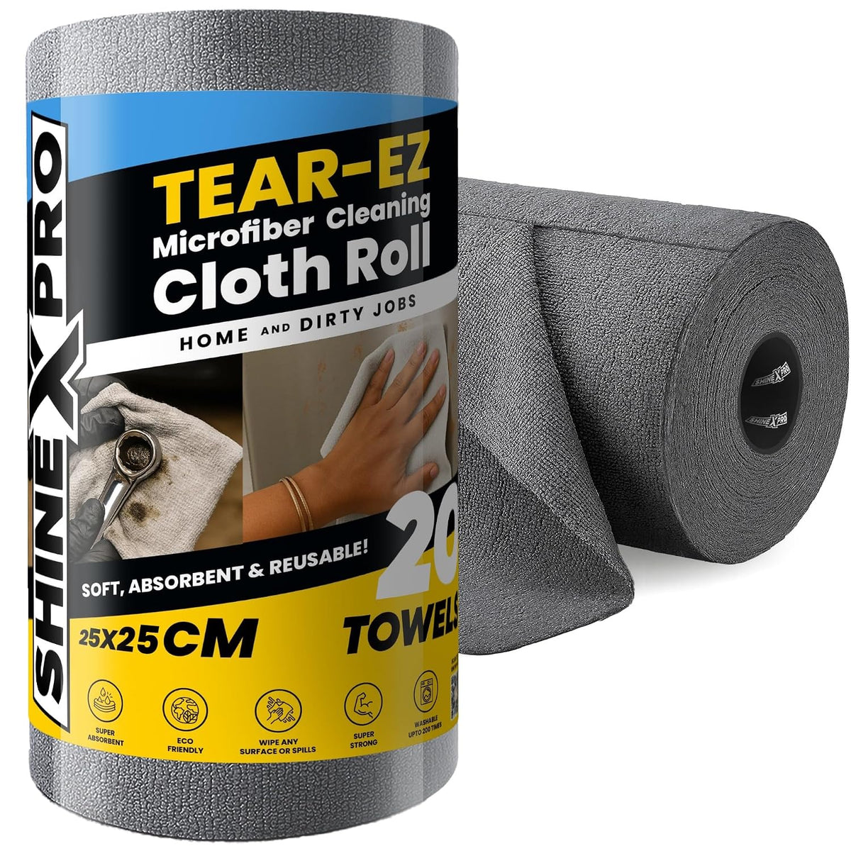 Washable Microfiber Cleaning Cloth Roll